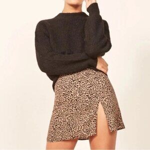 Reformation Margot Skirt in Leopard Print 2
